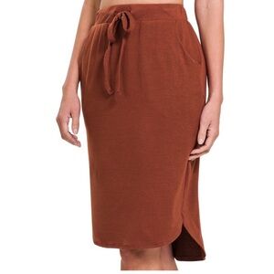 NEW Zenana Burnt Orange Knee Length Casual Skirt